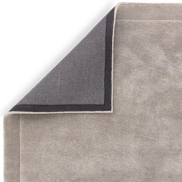 Rise Modern Plain Hi-Low Border Tonal Shimmer Hand-Carved High-Density Heavyweight Wool & Viscose Blend Silver Rug-Asiatic Carpets-Rug Love - The Most Loved Rug Store